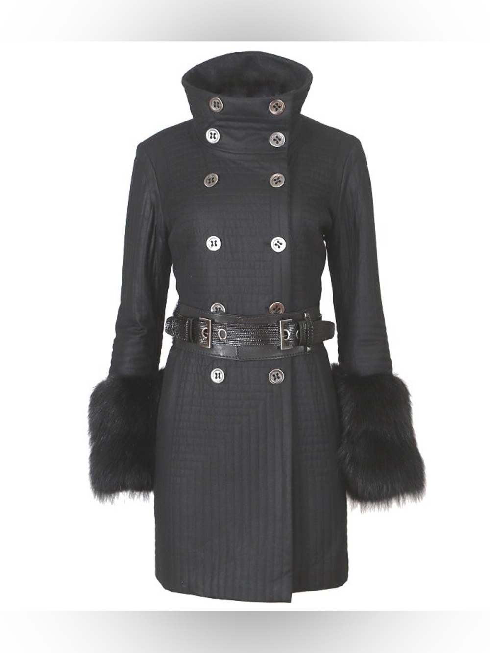Martulo Firenze Italy Stylish  Fox Fur Embroider Winter Coat 44/10